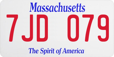 MA license plate 7JD079