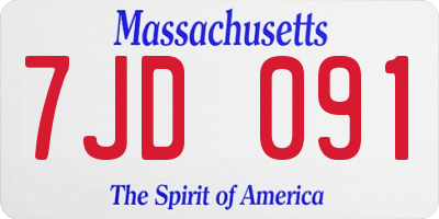 MA license plate 7JD091