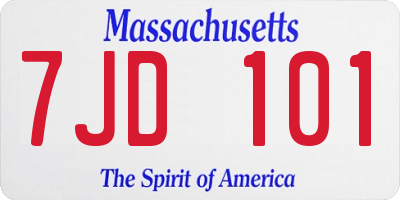 MA license plate 7JD101