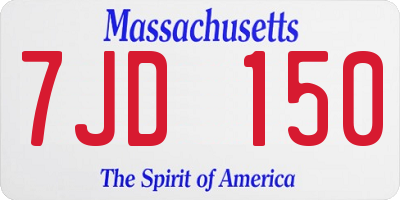 MA license plate 7JD150