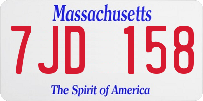 MA license plate 7JD158