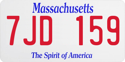 MA license plate 7JD159