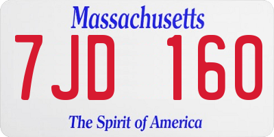 MA license plate 7JD160