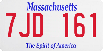 MA license plate 7JD161