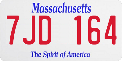 MA license plate 7JD164