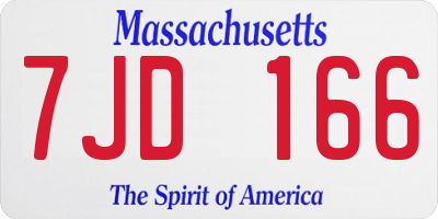 MA license plate 7JD166