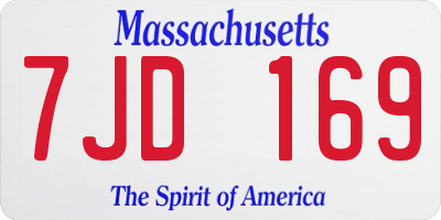 MA license plate 7JD169