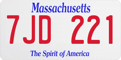 MA license plate 7JD221