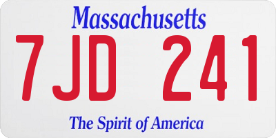 MA license plate 7JD241