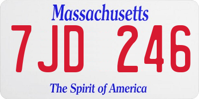 MA license plate 7JD246