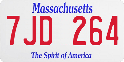 MA license plate 7JD264