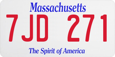 MA license plate 7JD271