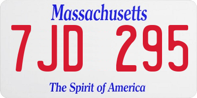 MA license plate 7JD295