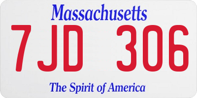 MA license plate 7JD306
