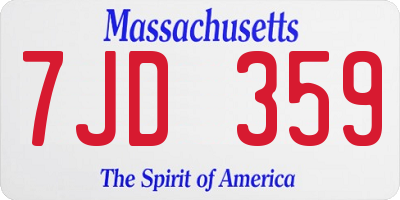 MA license plate 7JD359