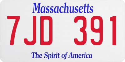 MA license plate 7JD391