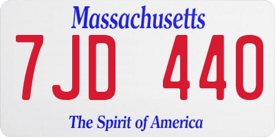 MA license plate 7JD440