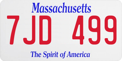 MA license plate 7JD499