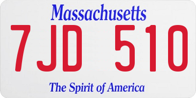 MA license plate 7JD510