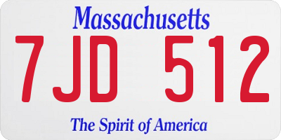 MA license plate 7JD512