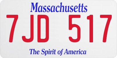 MA license plate 7JD517