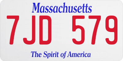 MA license plate 7JD579
