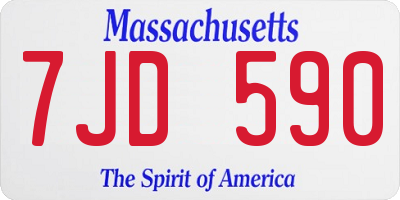 MA license plate 7JD590