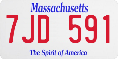 MA license plate 7JD591