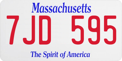 MA license plate 7JD595