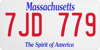 MA license plate 7JD779