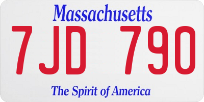 MA license plate 7JD790