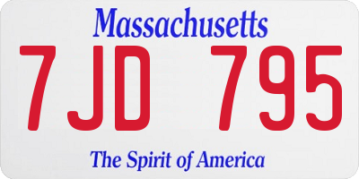 MA license plate 7JD795