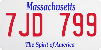 MA license plate 7JD799