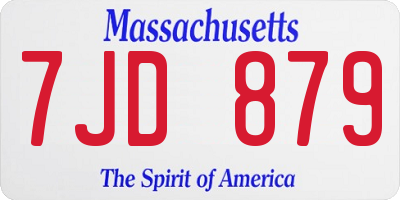 MA license plate 7JD879