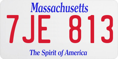 MA license plate 7JE813