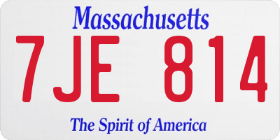 MA license plate 7JE814