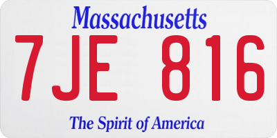 MA license plate 7JE816