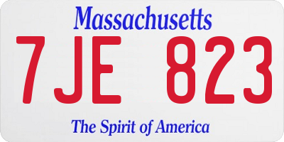 MA license plate 7JE823