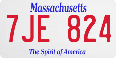 MA license plate 7JE824