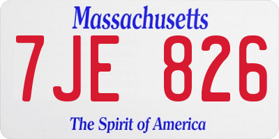 MA license plate 7JE826