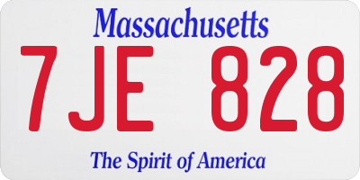 MA license plate 7JE828