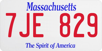 MA license plate 7JE829
