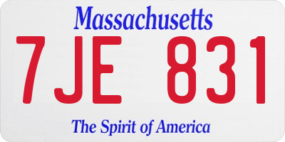 MA license plate 7JE831