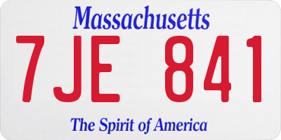 MA license plate 7JE841