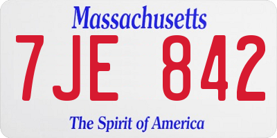MA license plate 7JE842