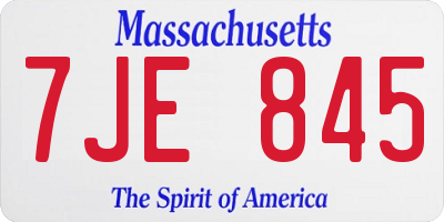 MA license plate 7JE845