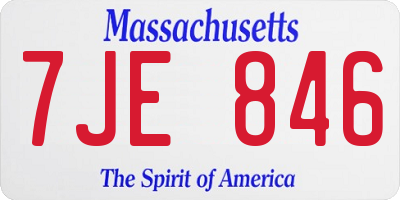 MA license plate 7JE846