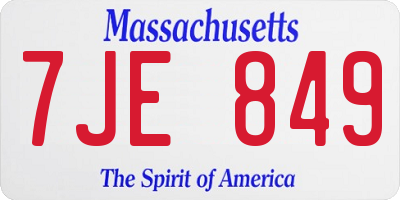 MA license plate 7JE849