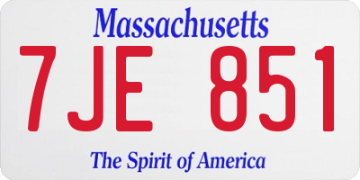 MA license plate 7JE851