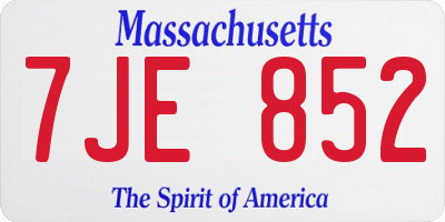 MA license plate 7JE852